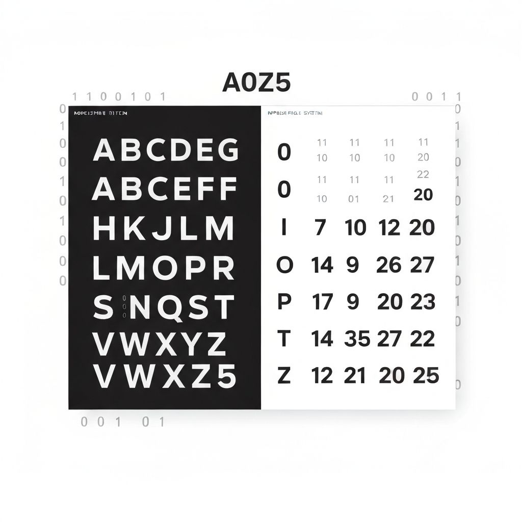 A0Z25 cipher chart showing zero-indexed alphabet mapping from A=0 to Z=25