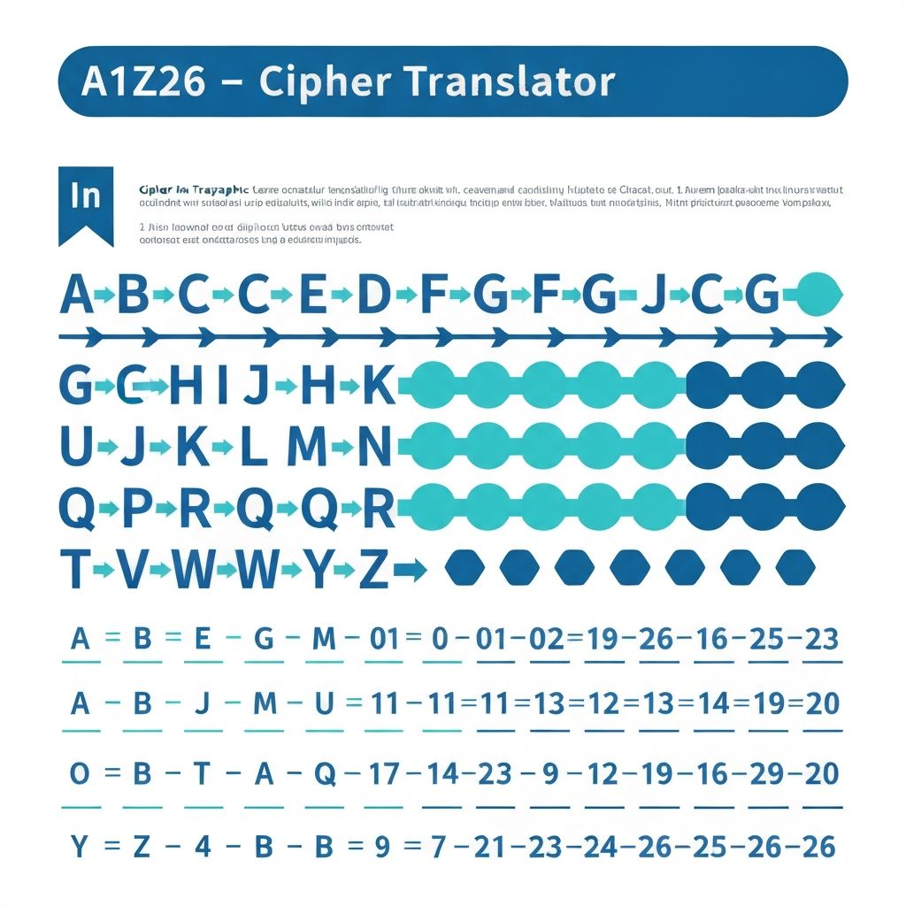 A1Z26 translator showing alphabet letters converting to numbers 1-26
