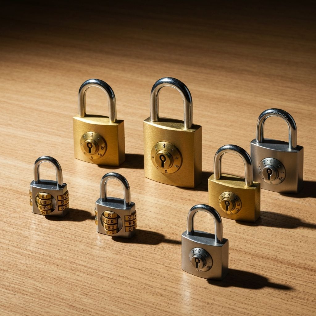 Collection of best cipher locks displayed showing various combination lock designs and security features