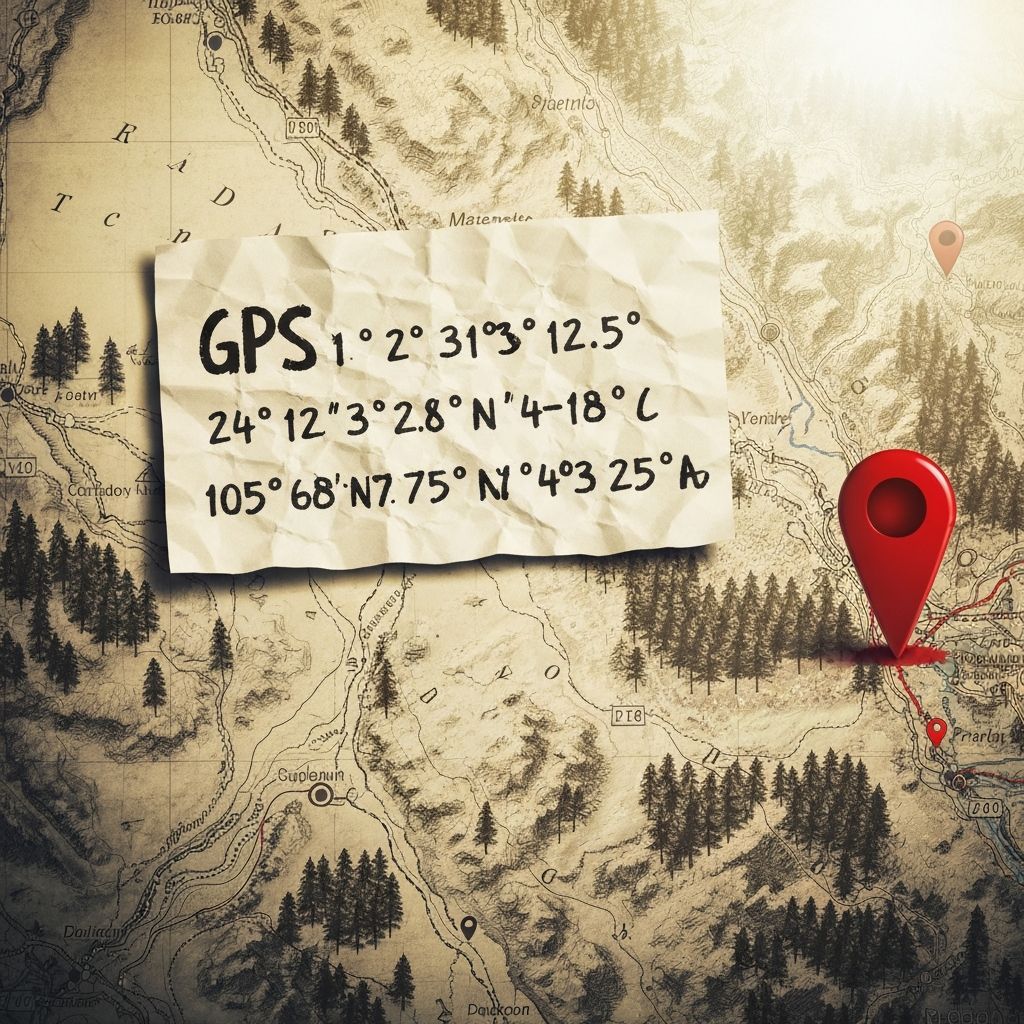 GPS coordinates being decoded from letter codes with map background